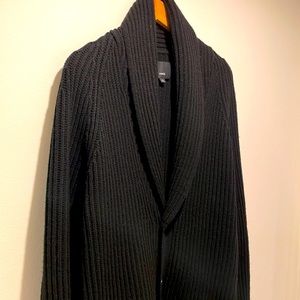 Vince Men's Shawl Collar Cardigan Wool Jacket. Size L. Dark Blue.